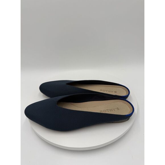Rothy's Shoes - Rothy's The Almond Demi Mule Flats Womens Size 8.5 Navy Washable Knit